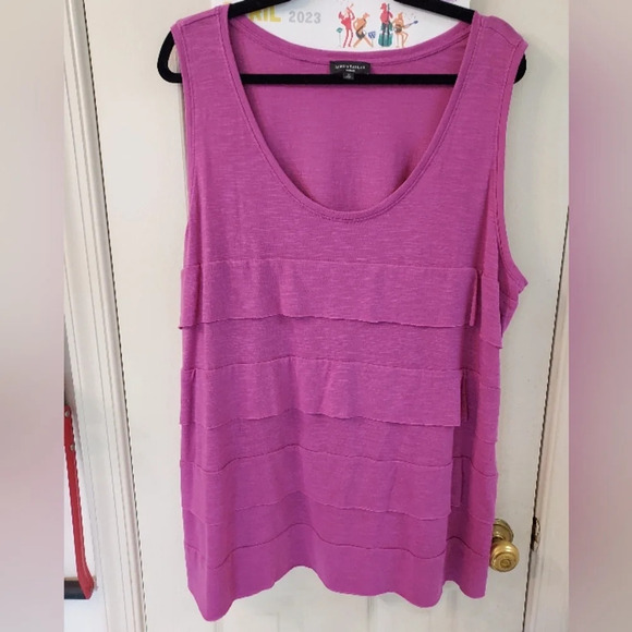 Lord & Taylor Woman Purple Tiered Sleeveless Tank in Size 3X - Picture 1 of 8